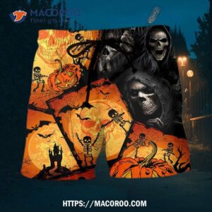 Halloween Skull Pumpkin Scary Hawaii Shorts