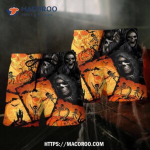 Halloween Skull Pumpkin Scary Hawaii Shorts