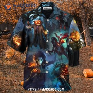 Halloween Skull Pumpkin Scary Sky Night Hawaiian Shirt