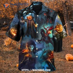 Halloween Skull Pumpkin Scary Sky Night Hawaiian Shirt