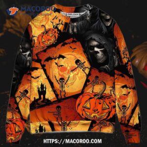 Halloween Skull Pumpkin Scary Sweater