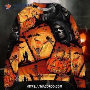 Halloween Skull Pumpkin Scary Sweater