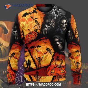 halloween skull pumpkin scary sweater ugly christmas sweaters 4