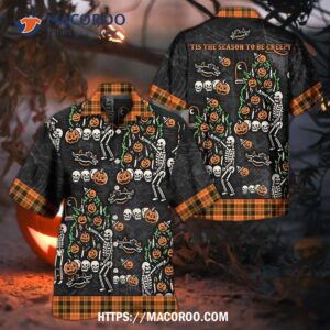 halloween skull tis the season to be creepy hawaiian shirt 2