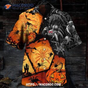 Halloween Spider Pumpkin Scary Hawaiian Shirt 1 halloween spider pumpkin scary hawaiian shirt 1