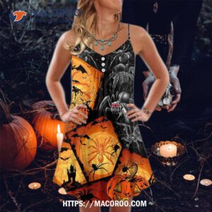 Halloween Spider Pumpkin Scary Summer Dress