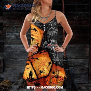 Halloween Spider Pumpkin Scary Summer Dress