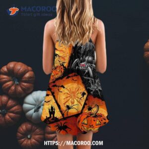 halloween spider pumpkin scary summer dress 2
