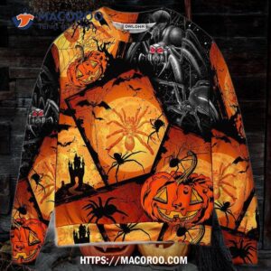 Halloween Spider Pumpkin Scary Sweater
