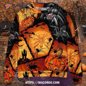 Halloween Spider Pumpkin Scary Sweater