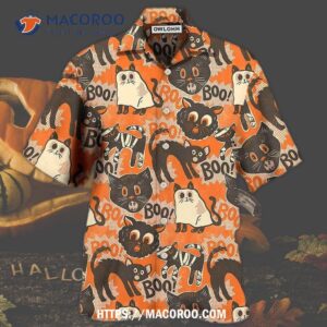 halloween spooktacular scaredy cat hawaiian shirt 0