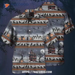 halloween spooky night border hawaiian shirt 2