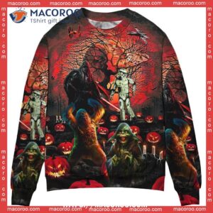 halloween starwars creepy scare sweater dinosaur christmas sweater 0