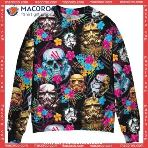 Halloween Stormtrooper Skull Tropical Neon Star Wars Christmas Sweater
