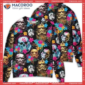 Halloween Stormtrooper Skull Tropical Neon Star Wars Christmas Sweater