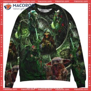halloween starwars yoda creepy sweater christmas tree sweater 0