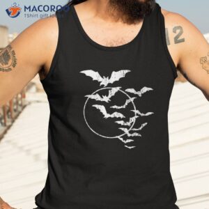 halloween swarm of bats full moon spooky vintage art graphic shirt tank top 3