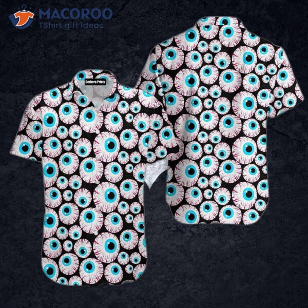 Halloween-themed Creepy Eyeball Hawaiian Shirt