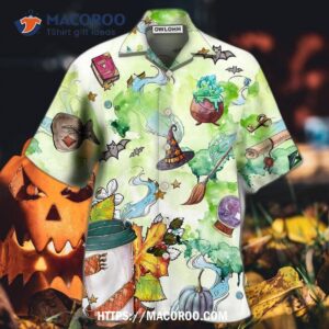 halloween this witch needs coffee hawaiian shirt 0
