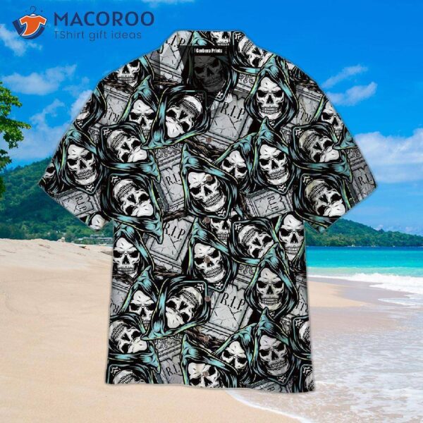 Halloween Vintage Grim Skull Hawaiian Shirts