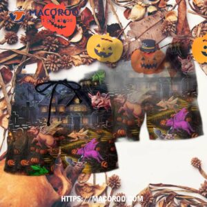 Halloween When Pigs Fly Dark Style Hawaii Shorts