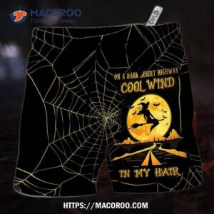 halloween witch on a dark desert highway hawaii shorts 0