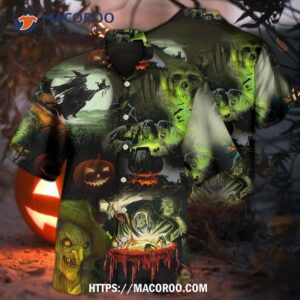 halloween witches noticed you with smoke hawaiian shirt 2