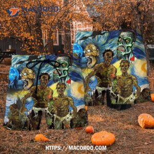 halloween zombie crazy starry night funny boo art style hawaii shorts 1