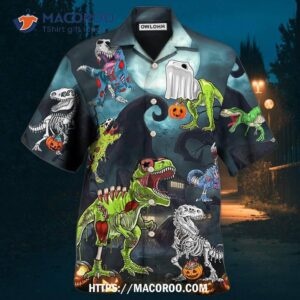 Halloween Zombie Saurus Scary Hawaiian Shirt