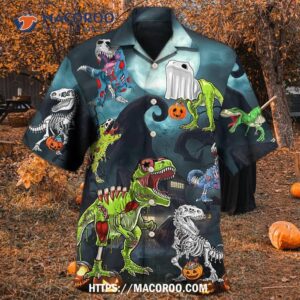 Halloween Zombie Saurus Scary Hawaiian Shirt