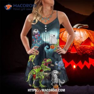 Halloween Zombie Saurus Scary Summer Dress