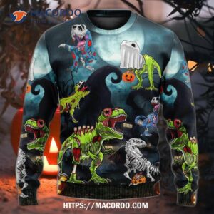 halloween zombie saurus scary sweater ugly christmas sweaters 3