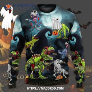 halloween zombie saurus scary sweater ugly christmas sweaters 4