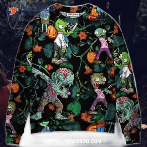 Halloween Zombie Tropical Pumpkin Scary Sweater