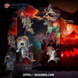 Halloween Zombie Unicorn Dabbing Sweater