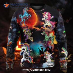 halloween zombie unicorn dabbing sweater ugly christmas sweaters 4