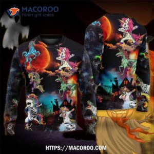 halloween zombie unicorn dabbing sweater ugly christmas sweaters 5