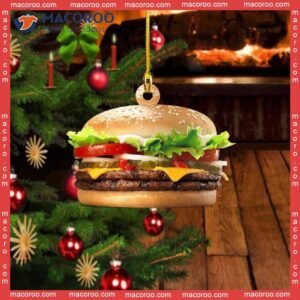 Hamburger-shaped Custom Christmas Acrylic Ornament