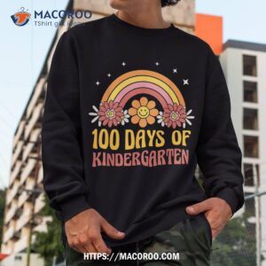 happy 100 days of kindergarten teachers kids retro groovy shirt sweatshirt