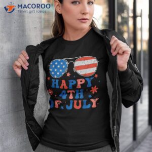 happy 4th of july patriotic american us flag smile groovy shirt tshirt 3