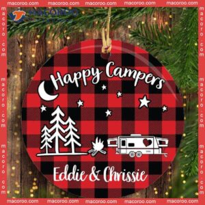 “happy Campers Custom Name Christmas Ceramic Ornament”