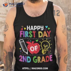 happy first day of 2nd grade teacher rainbow back to school shirt tank top