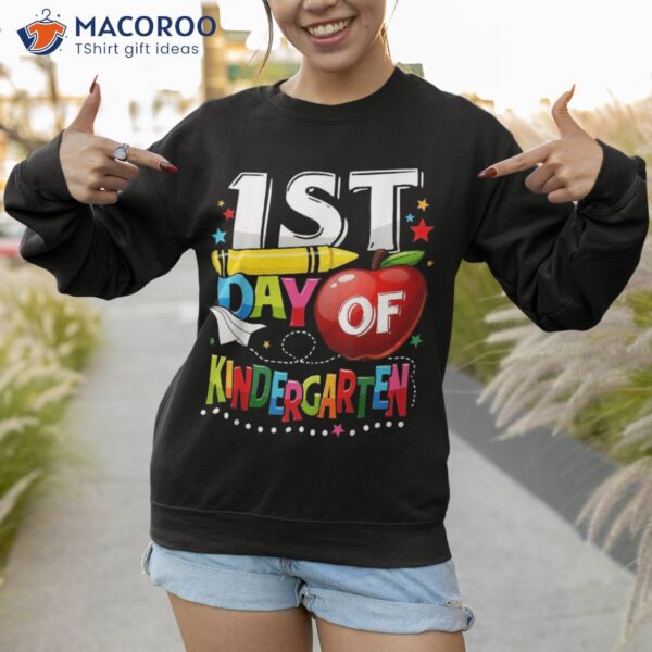 Happy First Day Of Kindergarten Teacher Funny Back To School Shirt