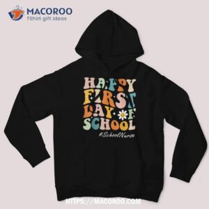 Happy First Day Of School Nurse Groovy Retro Back To School Shirt