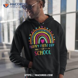 happy first day of school rainbow back to school teacher kid shirt hoodie 1