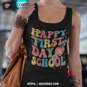 happy first day of school teacher boys girls back to shirt tank top 4