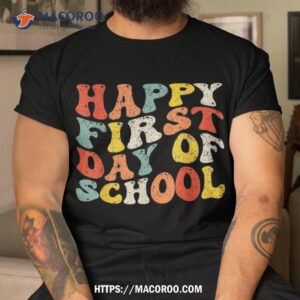 happy first day of school teacher boys kids back to shirt tshirt