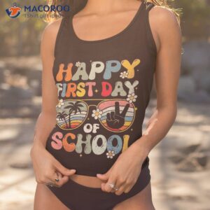 happy first day of school teacher kid welcome back to shirt tank top 1