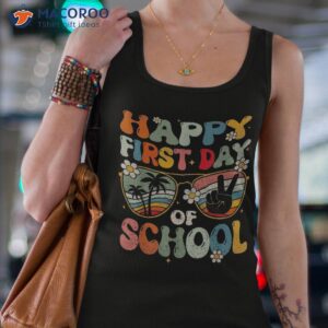 happy first day of school teacher kid welcome back to shirt tank top 4