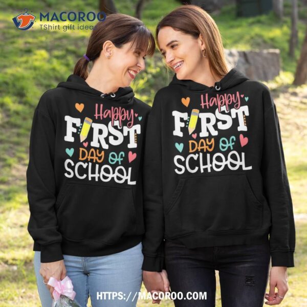 Happy First Day Of School Teacher Kids Back To School Shirt